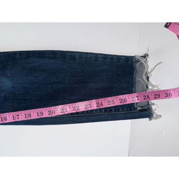 Paige Jeans Womens 27 Blue Hoxton Ankle Dark Wash Stretch Soft Denim Fray Hem - Picture 11 of 14